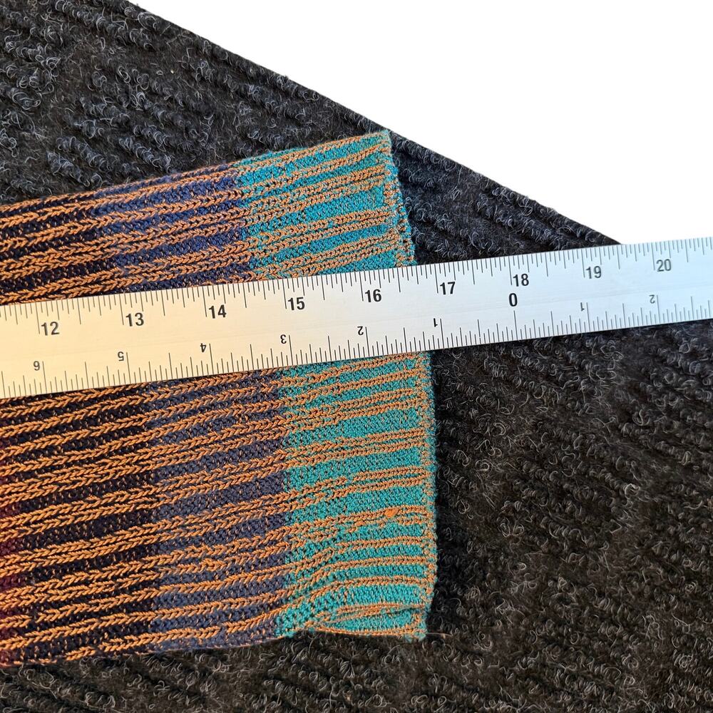 striped Knit Cardigan Single Button Earth Tone Sweater M Whimsygoth - Picture 8 of 9